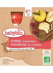 BABYBIO Jablko malina 4x 90 g