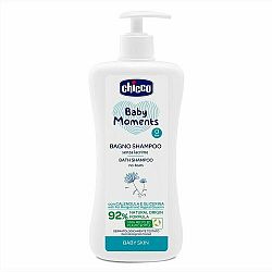 CHICCO Šampón na vlasy a telo s dávkovačom Baby Moments 92 % prírodných zložiek 500 ml