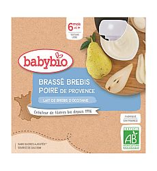 BABYBIO Desiata z ovčieho mlieka hruška 4 x 85 g