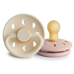 FRIGG Moon Phase silikónové cumlíky Blush/ Cream, 0-6m, dvojbalenie