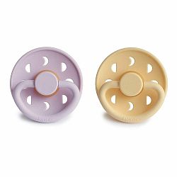 FRIGG Moon Phase silikónové cumlíky Pale Daffodil / Soft Lilac, +6m, dvojbalenie