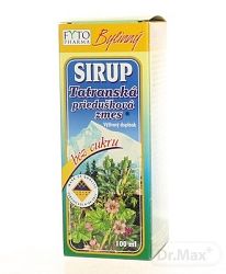 Fyto Tatranska prieduskova zmes sirup bez cukru bylinný 100 ml