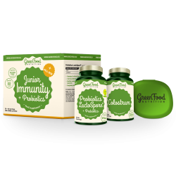 GreenFood Nutrition Junior Immunity & prebiotics Colostrum 60 kapsúl a Probiotiká 60 kapsúl + Pillbox