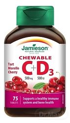 Jamieson Vitamín C & D Cherry 75 tabliet