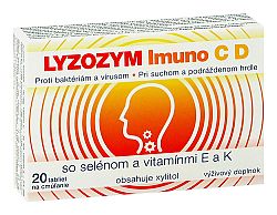 LYZOZYM IMUNO C D SO SELÉNOM A VITAMÍNMI E a K tabliet na cmúľanie 20 ks