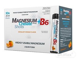 MAGNESIUM Chelate + B6 orange SALUTEM ampulky na pitie s pomarančovou príchuťou 10x 25 ml