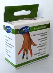 Medic bandáž Finger modrá 2,5cm x 4,5m náplasť elastická 1ks