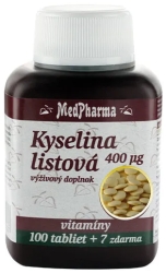 MedPharma Kyselina listová 400mcg 107 tabliet