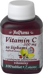 MedPharma Vitamín C 500 mg so šípkami 107 tabliet