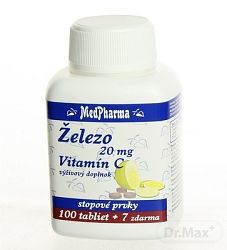 MedPharma Železo 20 mg + Vitamín C 107 tabliet