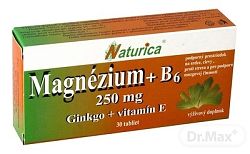 Naturica Magnezium 250 mg B 6 ginkgo Vitamín E 30 tabliet