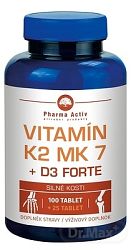 Pharma activ Vitamín K 2 MK7 + D3 FORTE 125 tabliet