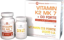 Pharma Activ Vitamín K2 MK7 + D3 FORTE 125 tabliet + Vitamín D3 Forte 30 tabliet