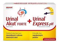 Urinal Akut FORTE + Urinal Express pH PROMO 2022 10 tabliet + vrecúška 6 ks