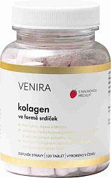 Venira kolagén vo forme srdiečok, 120 kociek, malina, 30denná kúra