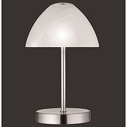 Sconto Stolná LED lampa QUEEN matný nikel/alabastrové sklo